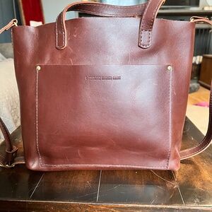 Portland Leather Goods Medium Crossbody Tote in Cognac